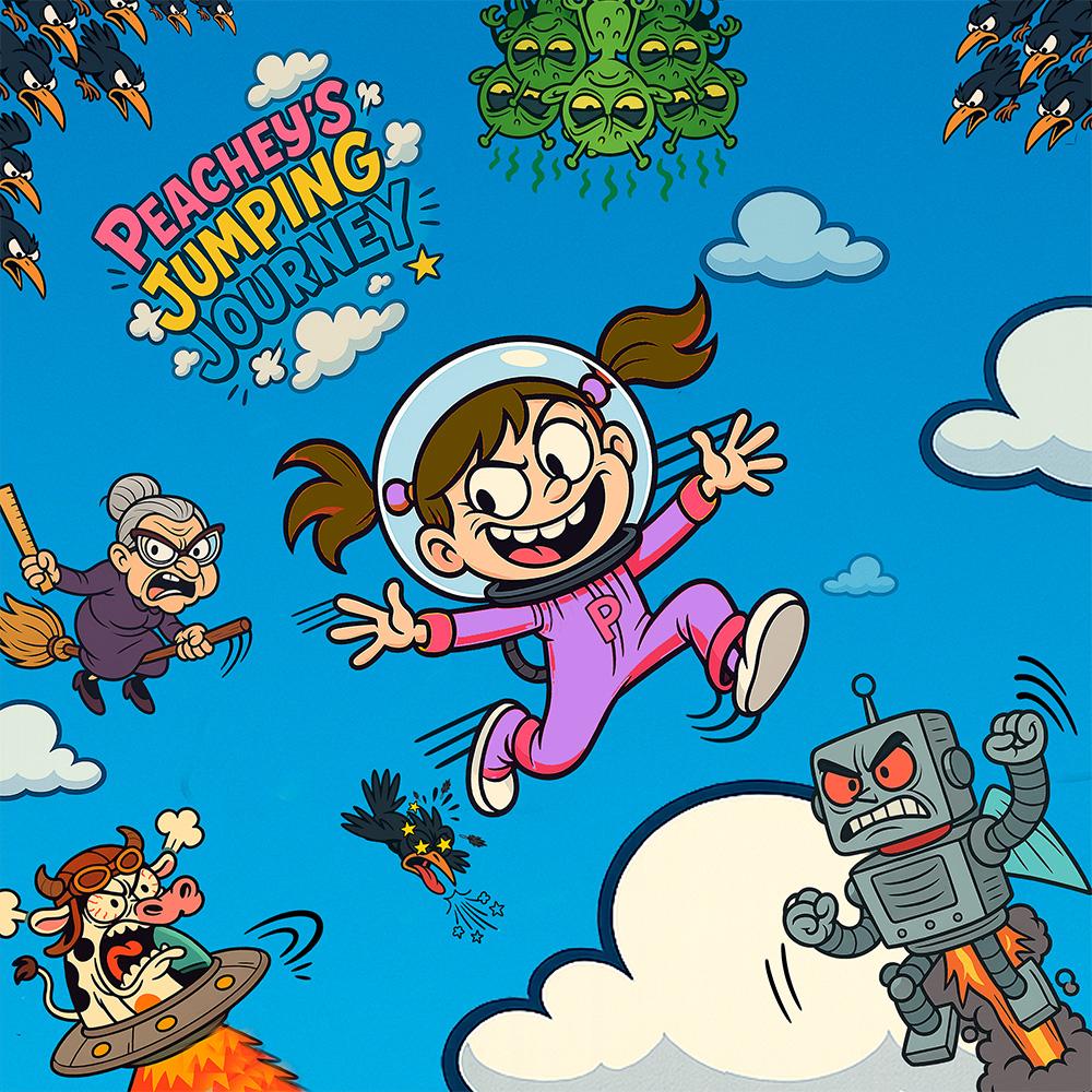 PEACHEY'S JUMPING JOURNEY - COVER ART